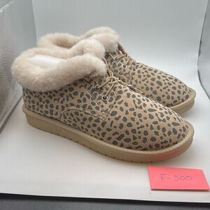 CUSHIONAIRE Women's Hope short pull on boot SIZE 11 TAN SPOTTED